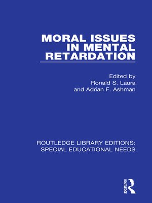 cover image of Moral Issues in Mental Retardation